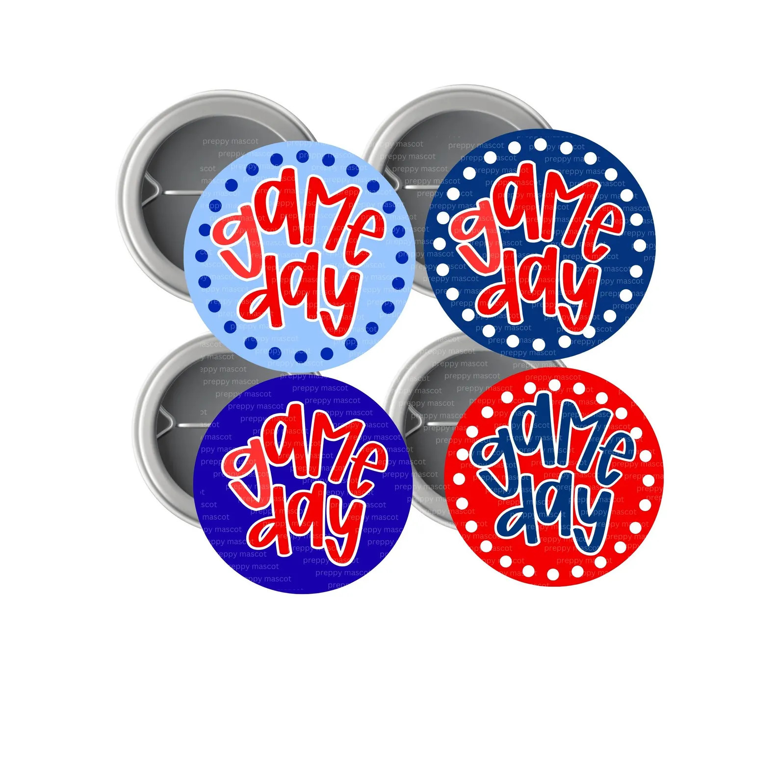 2.3 or 3 Inch Red Blue Game Day Button With Pin - School State College University Football Team -... | Etsy (US)