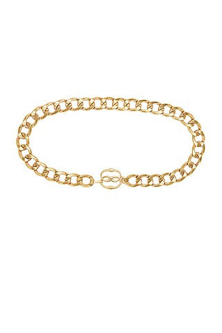 Bally Emblem Chain Belt in Oro Vibrato - Metallic Gold. Size 95 (also in 85). | FWRD 