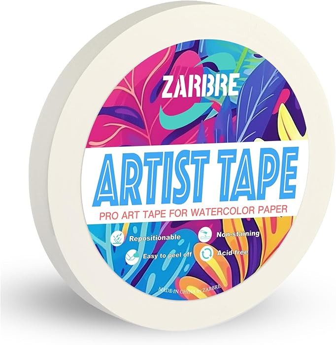 Artist Tape, White Art Tape for Watercolor Paper, Medium Tack Masking Drafting Tape for Painting ... | Amazon (US)