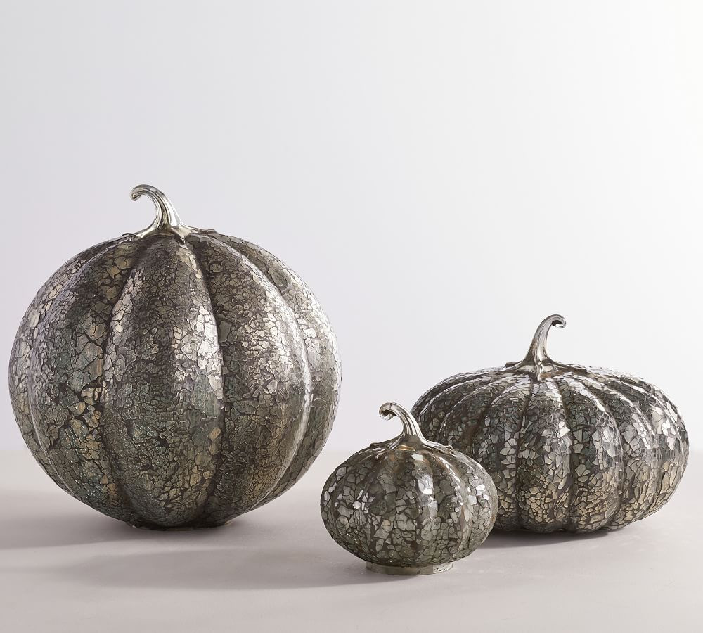 Smoke Mosaic Pumpkin Cloche | Pottery Barn (US)