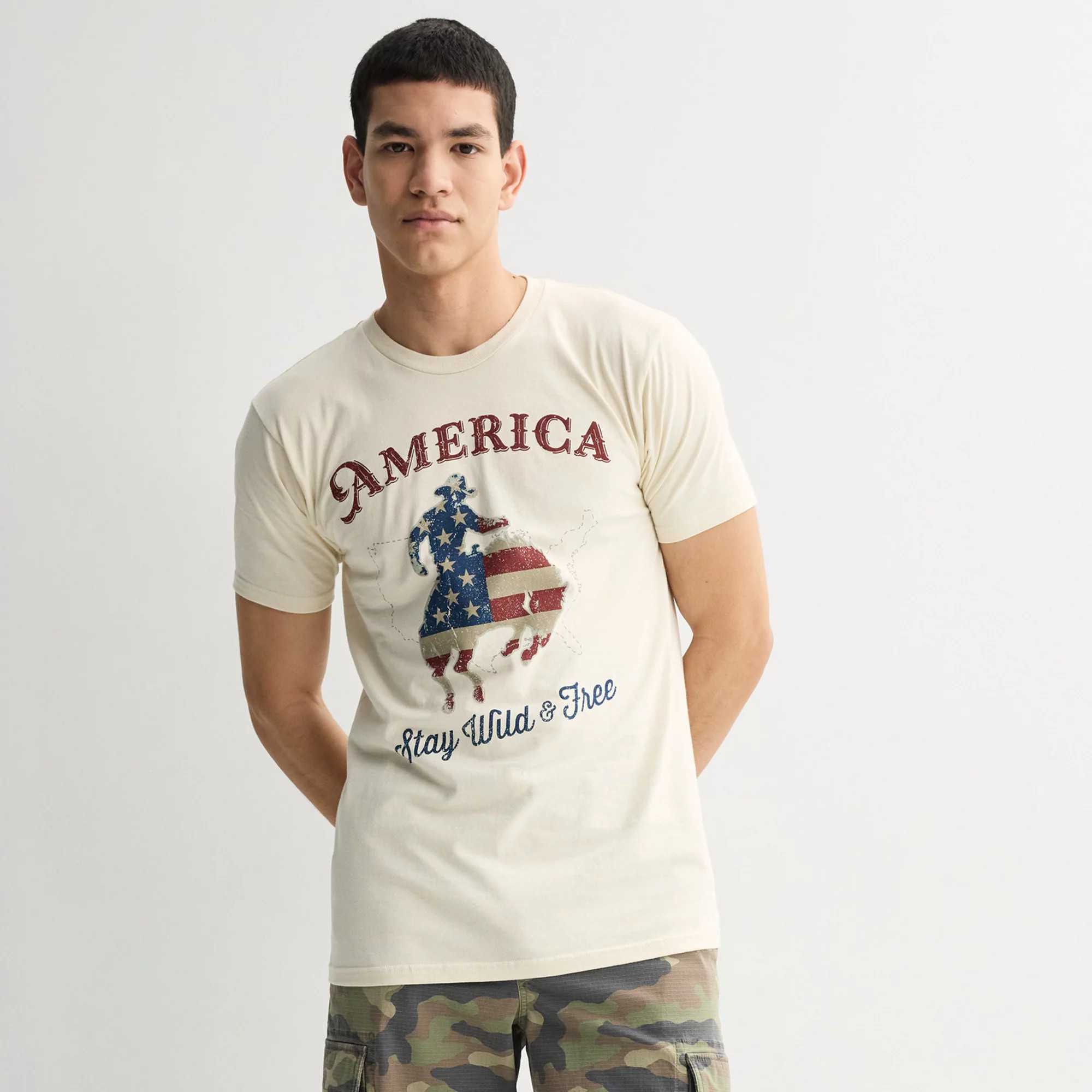 Men's America Cowboy Stay Wild & Free Graphic Tee | Kohl's