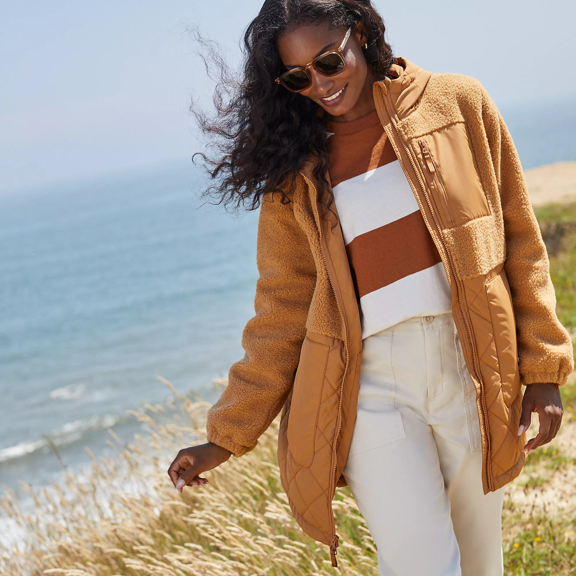 Women's Sherpa Fleece Quilted Mixed Media Parka | Lands' End (US)