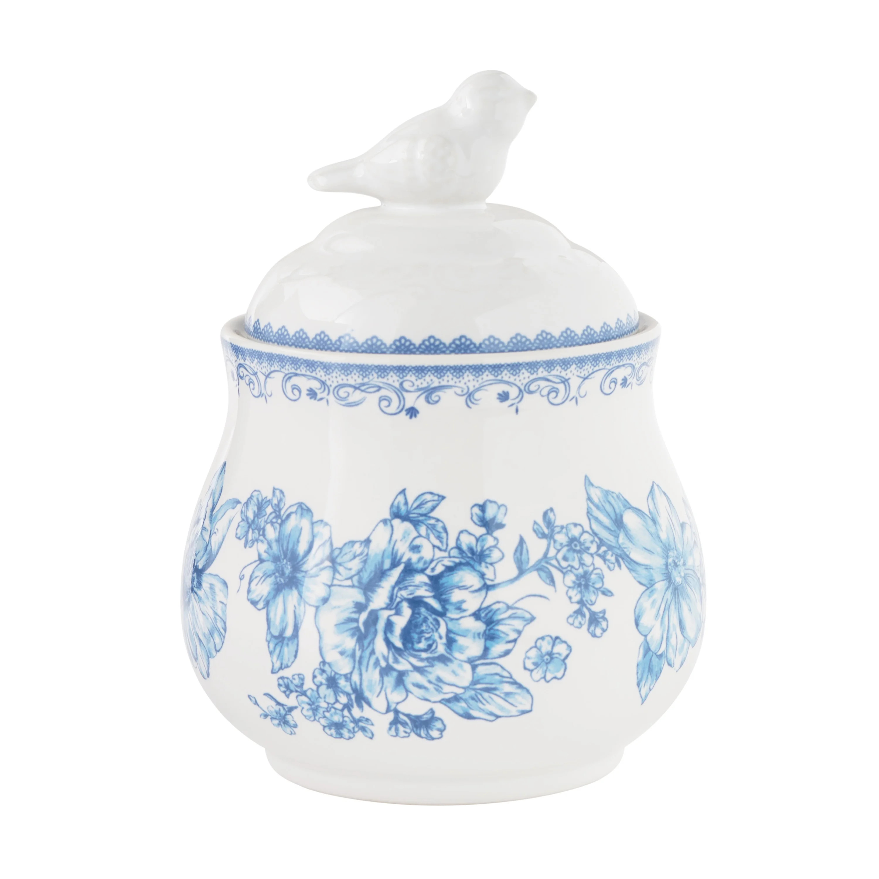 The Pioneer Woman Agatha Stoneware Sugar Bowl with Lid, Blue | Walmart (US)