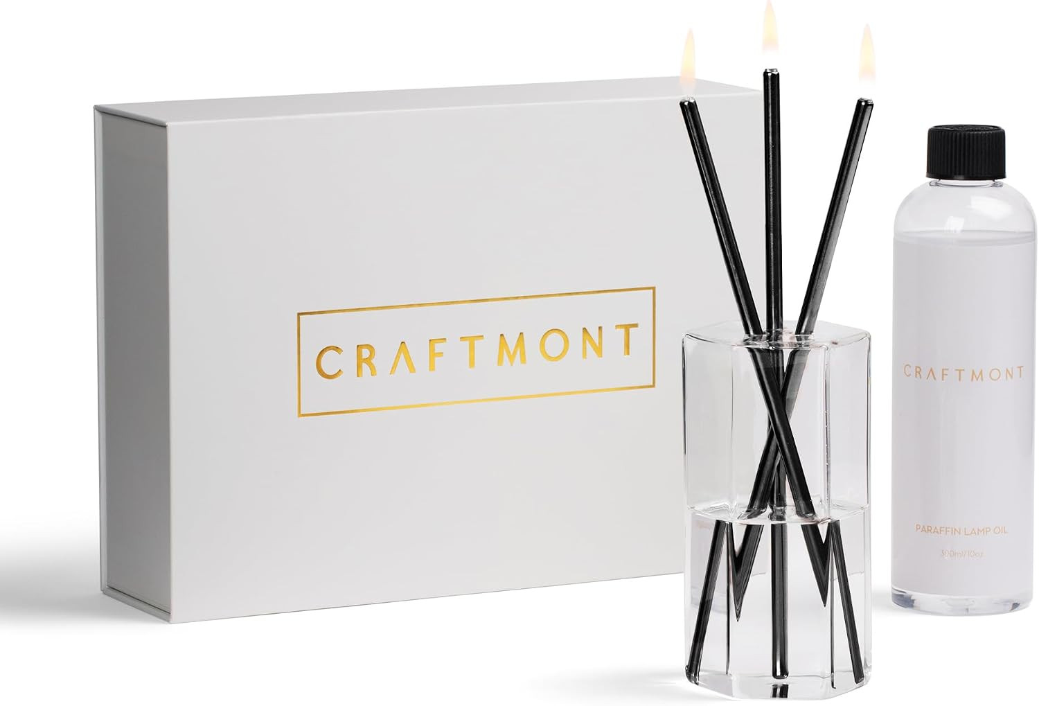 Refillable Candle Set - Unscented Paraffin Oil Candles Set with Metal Candlesticks, Glass Vase & Steel Funnel - Decorative Candles Gift Set for Home Decor, Events and Gifts | Amazon (US)