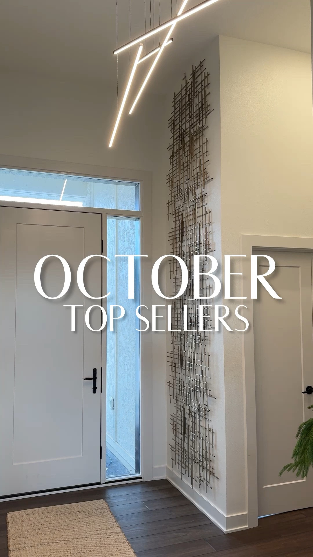 October favorites are in! First up, is my Target metal wall art  I made a statement but stacking six pieces for my 12 ft ceilings.

My Loloi rug brings that perfect blend of modern and neutral tones..

My oversized coffee table is finally back in stock in BOTH colors and it’s under $250. 🍂 

And these look-for-less reindeer from Walmart? Love them so much I bought them twice!

My solid wood console table is always a favorite, it comes in 6 color options.

Lastly, my Walmart media console—timeless, amazing quality, and under $200!

#LTKVideo #LTKFindsUnder100 #LTKHome