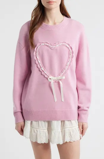 Juna Heart Bow Wool & Cashmere Sweater | Nordstrom