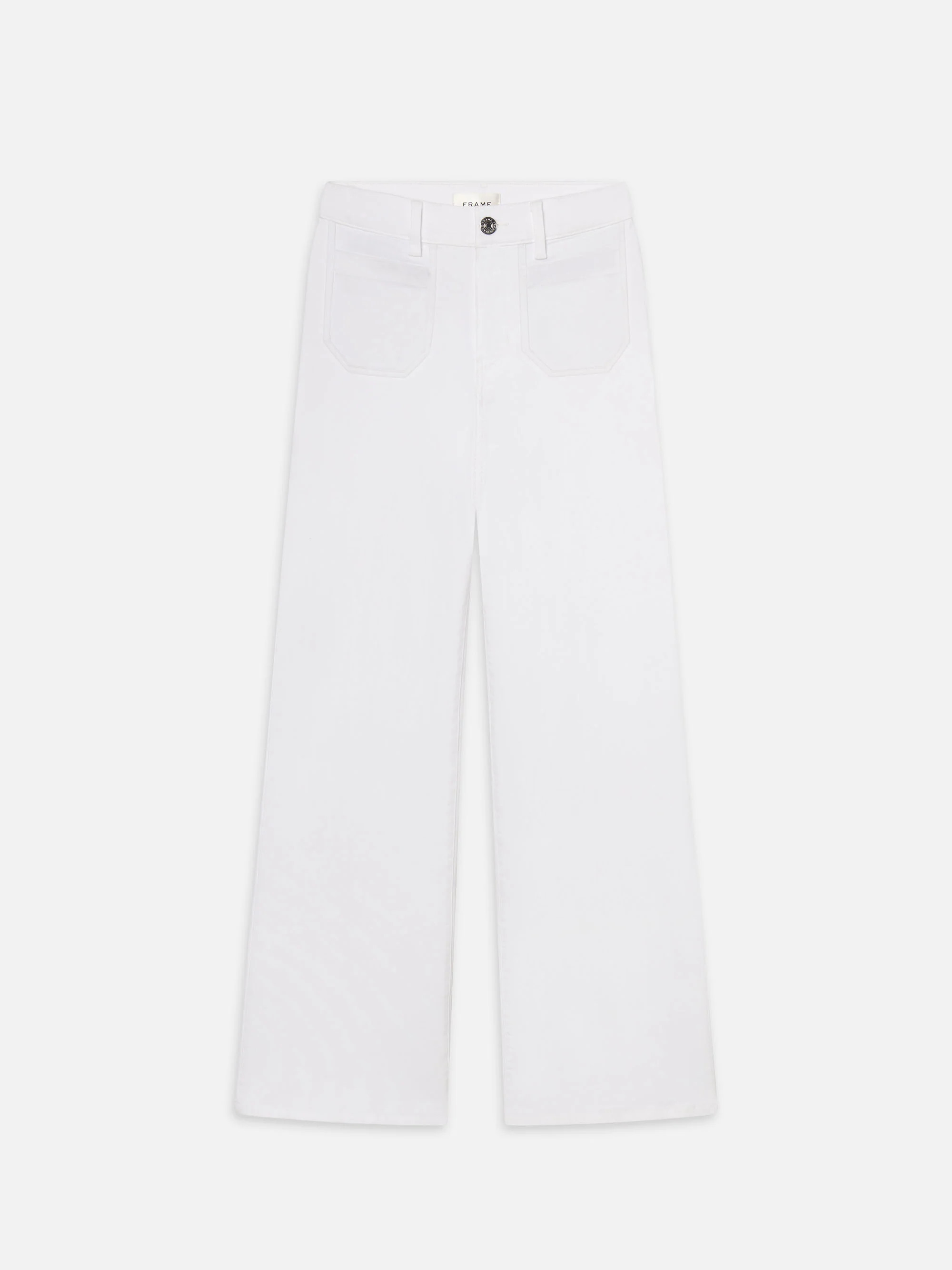 Le Slim Palazzo Modernist Pocket -- White | Frame Denim