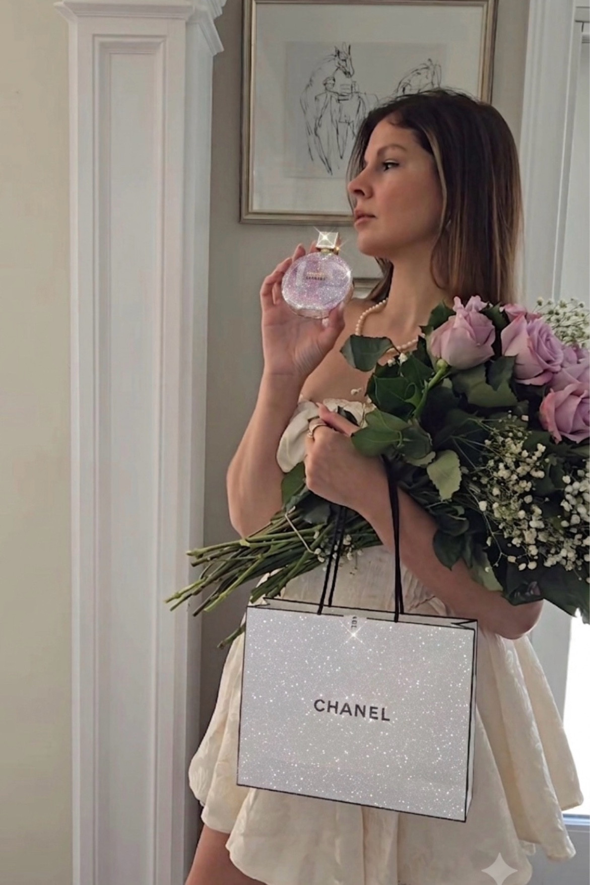 I linked a very similar dress to mine since mine is sold out. Chanel perfume, summer outfit idea, date, night, ivory, neutrals.

#LTKSaleAlert #LTKBeauty