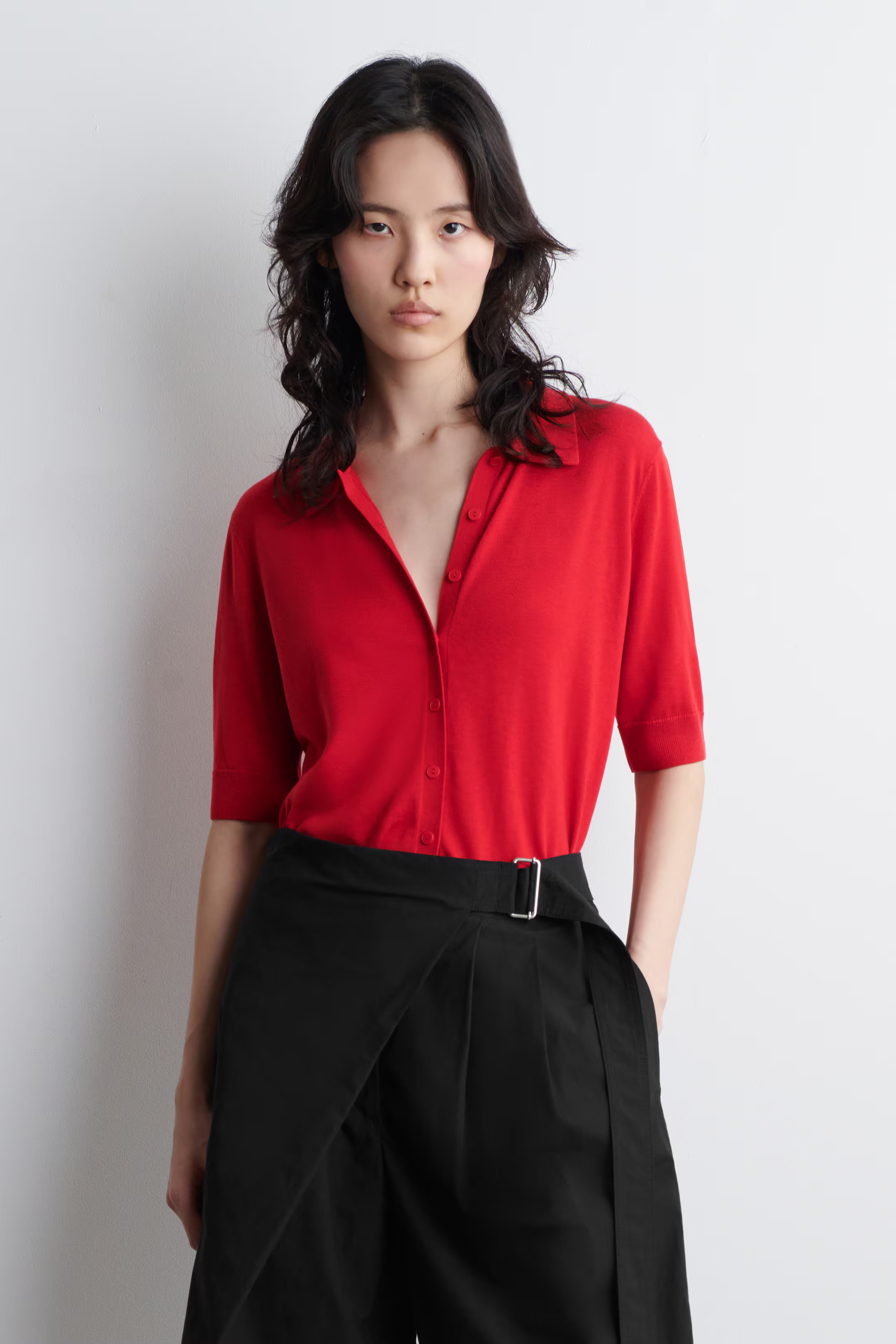 MERINO WOOL-BLEND POLO CARDIGAN | H&M (DE, AT, CH, NL, FI)