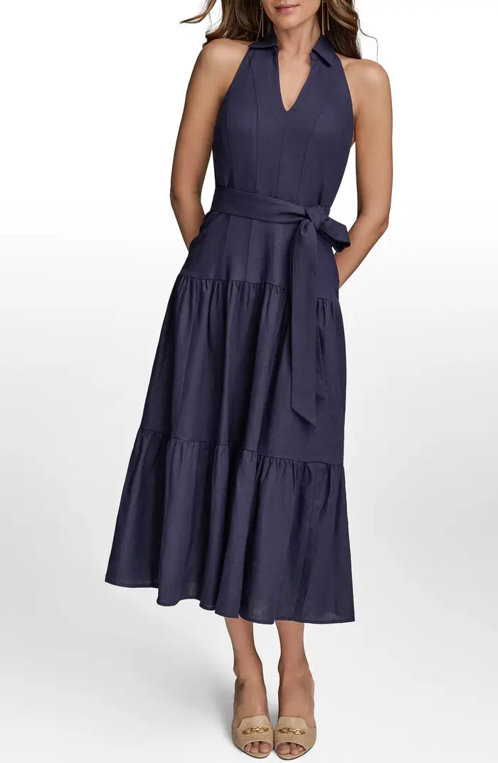 Linen Blend Halter Dress | Nordstrom
