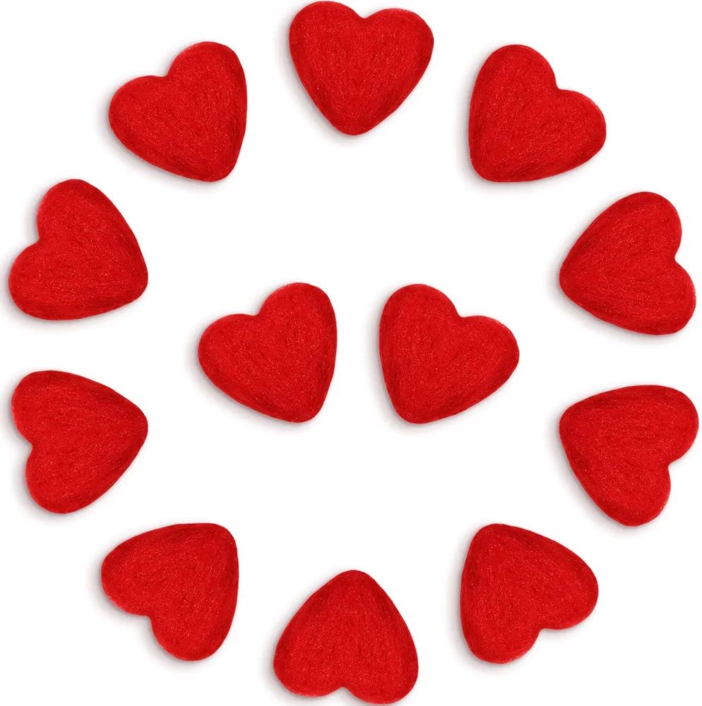 Amazon.com: Tegeme 24 Pieces 30 mm Valentine's Day Wool Felt Balls Garland Heart Shape Banner Small  | Amazon (US)