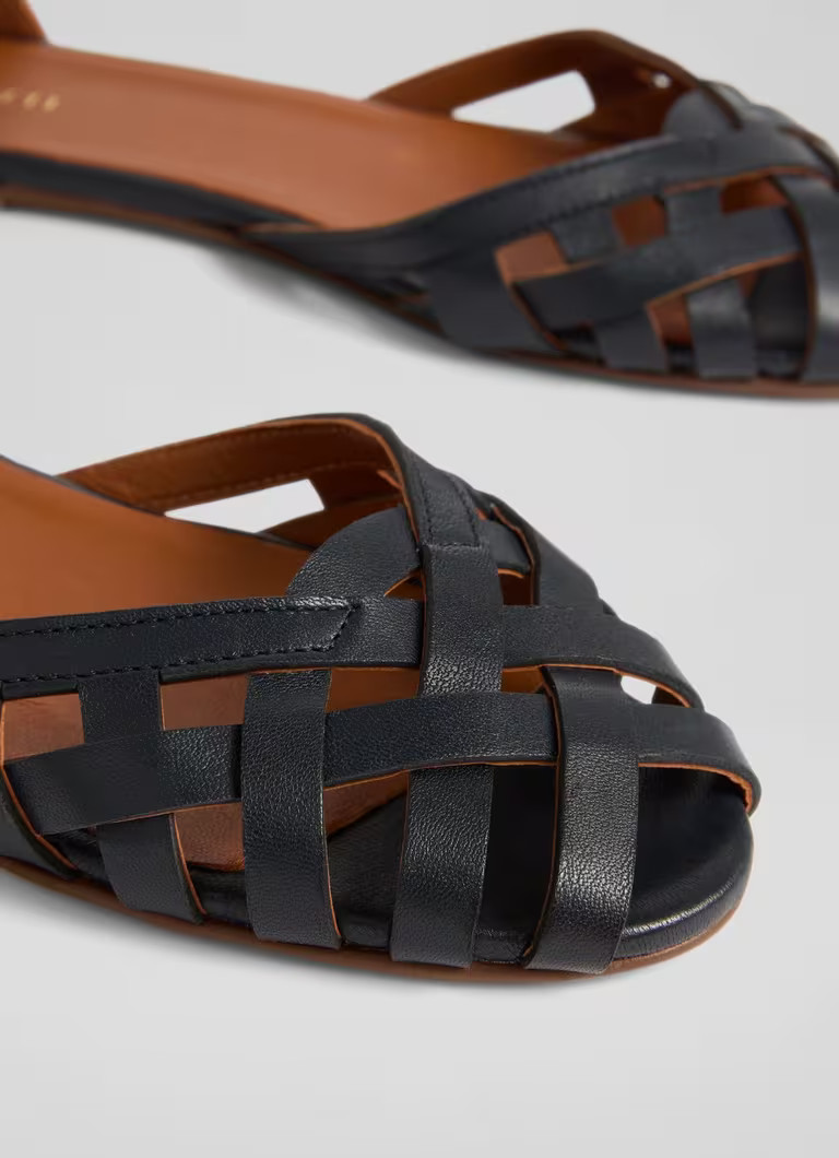 Bianca Marine Nappa Leather Flats | L.K. Bennett (UK)