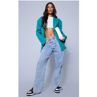 Teal Structured Blazer | PrettyLittleThing IE