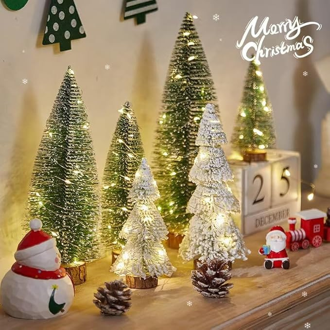 Small Christmas Tree with Lights, Mini Christmas Tree Table Top Decorations, Desktop Miniature Pi... | Amazon (US)