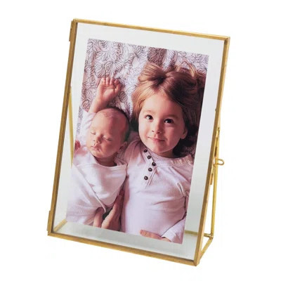 6X8 Gold Photo Frame Vintage Style Antique Gold Standing Picture Frames With Pressed Glass, Brass | Wayfair North America
