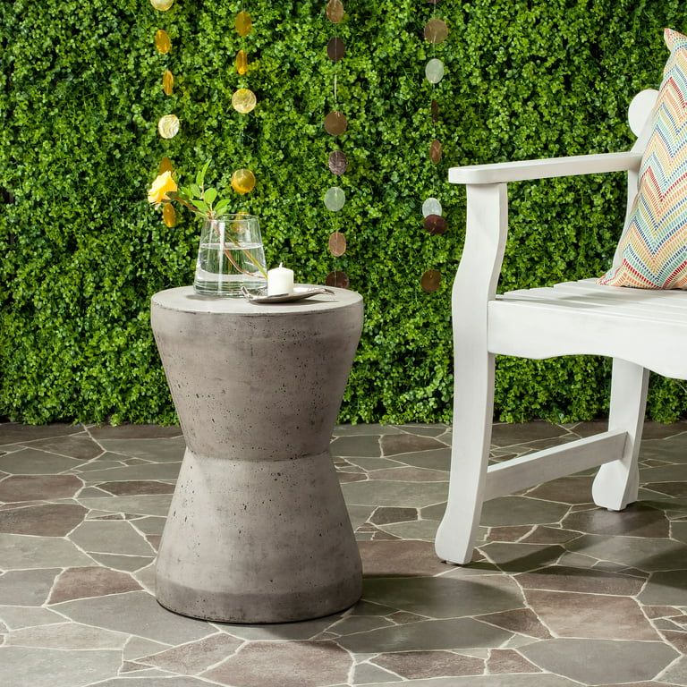 Safavieh Torre Outdoor Modern Concrete Accent Table - Dark Grey | Walmart (US)