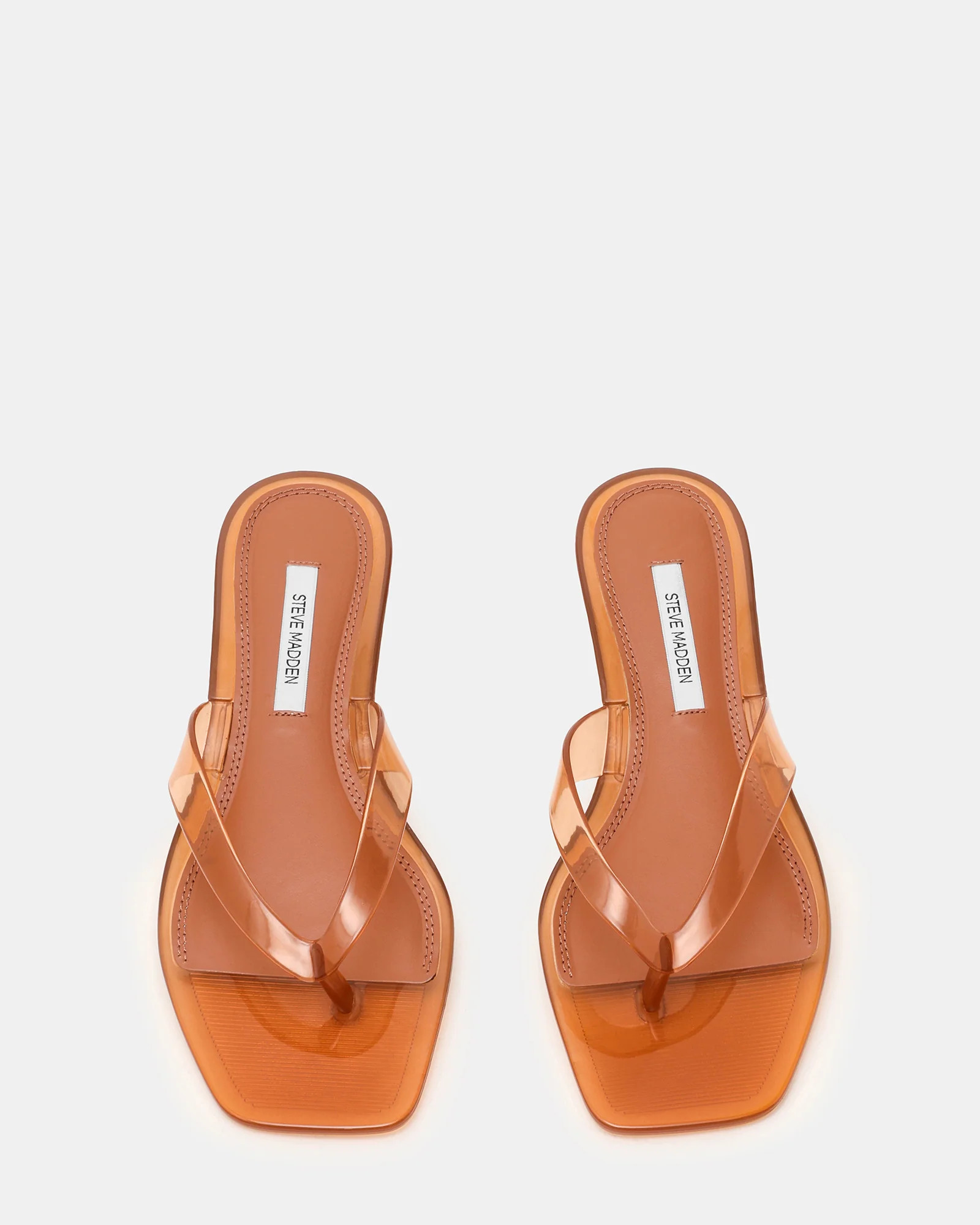 TRELLA Jelly Tan Square-Toe Thong Women's Sandal | Steve Madden (US)