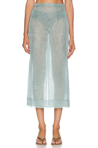 RENGGLI Organza Pencil Skirt in Green | FWRD 