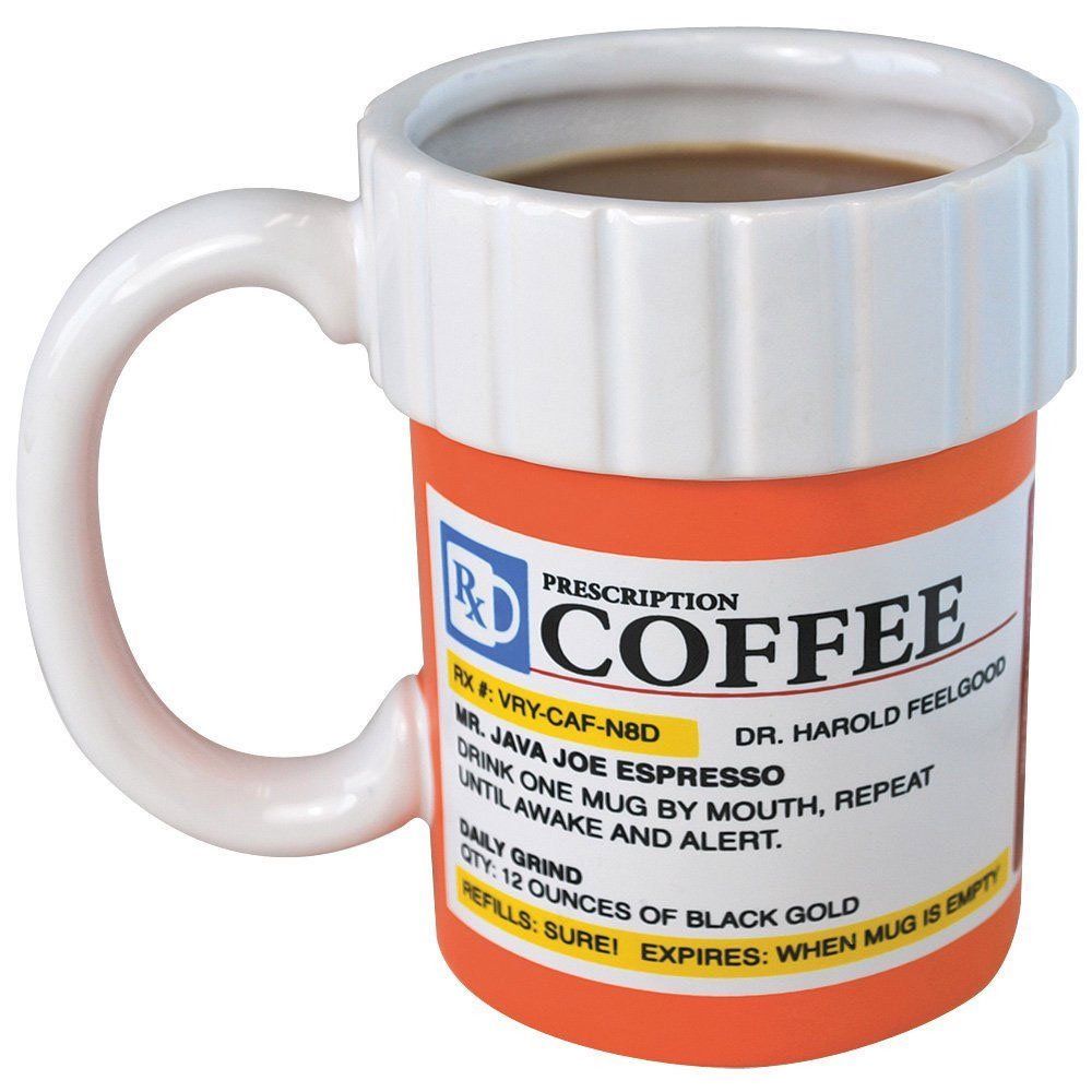 Prescription Mug Pill Bottle Coffee Cup Tea Pharmacy 12oz Rx Big Mouth Toys Gift | Walmart (US)