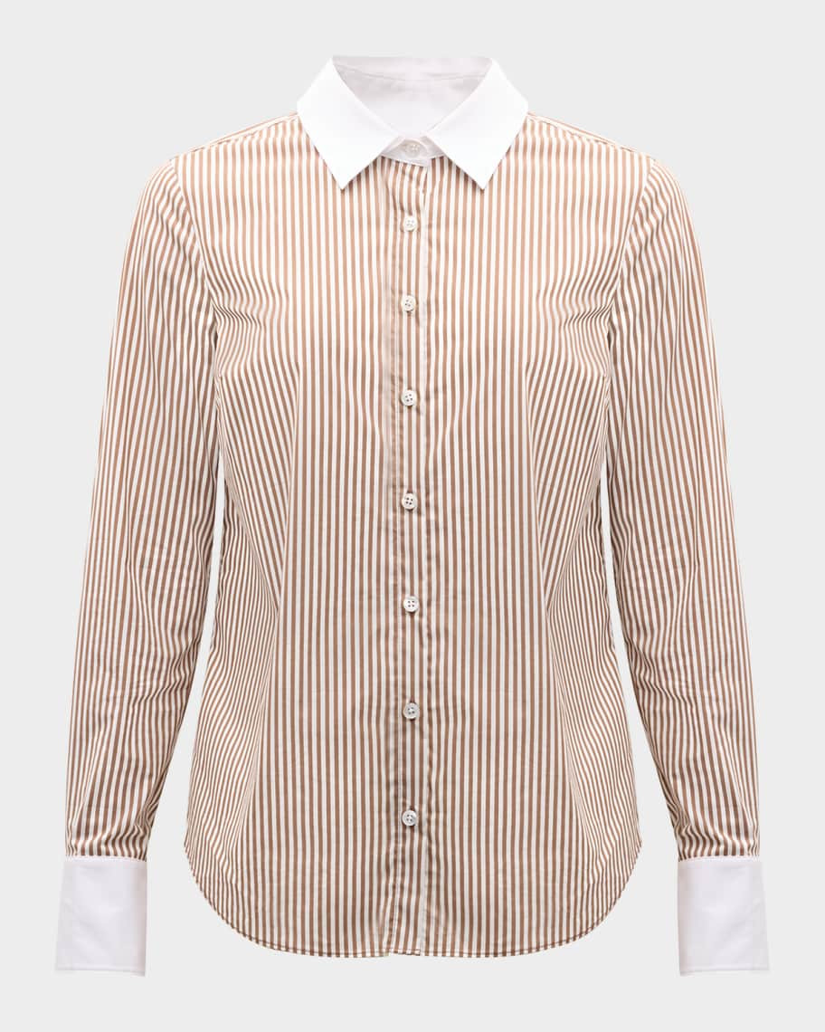 Veronica Beard Marisol Classic Stripe Shirt | Neiman Marcus
