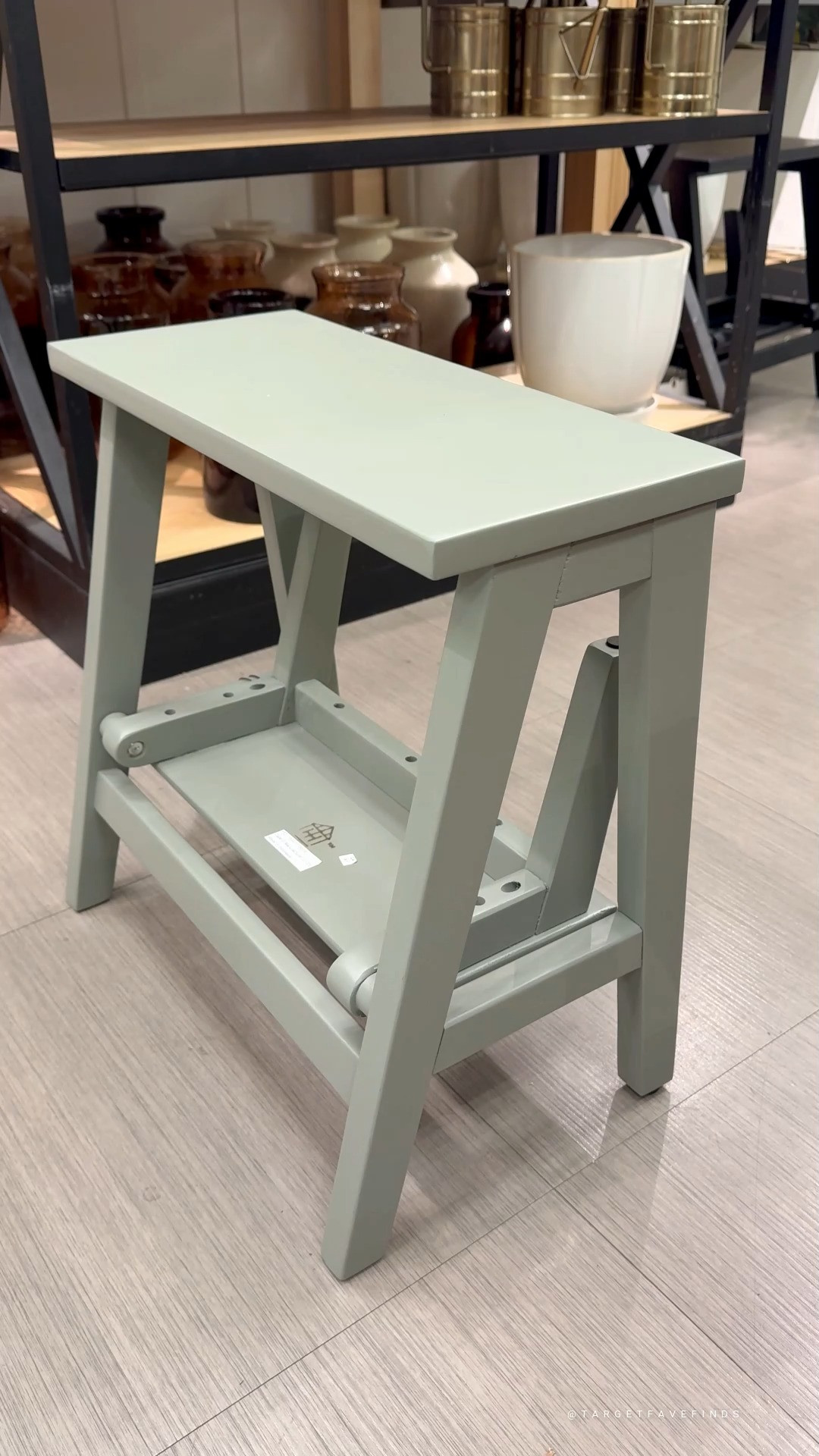 This little green step stool from Hearth & Hand is too charming to hide. It’s giving vintage cottage-core ✨ 

 #TargetFaveFinds #HearthAndHand #BudgetHomeStyle #TargetHome #FrenchCottageDecor #HomeDecorFinds #TargetMustHaves #LTKHome #LTKFindsUnder50