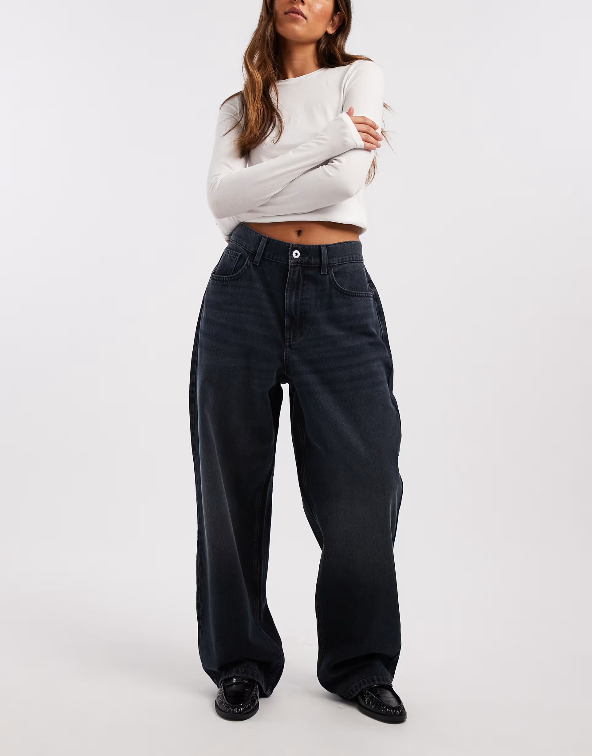 COLLUSION X001 antifit mid rise jean in dark navy | ASOS (Global)