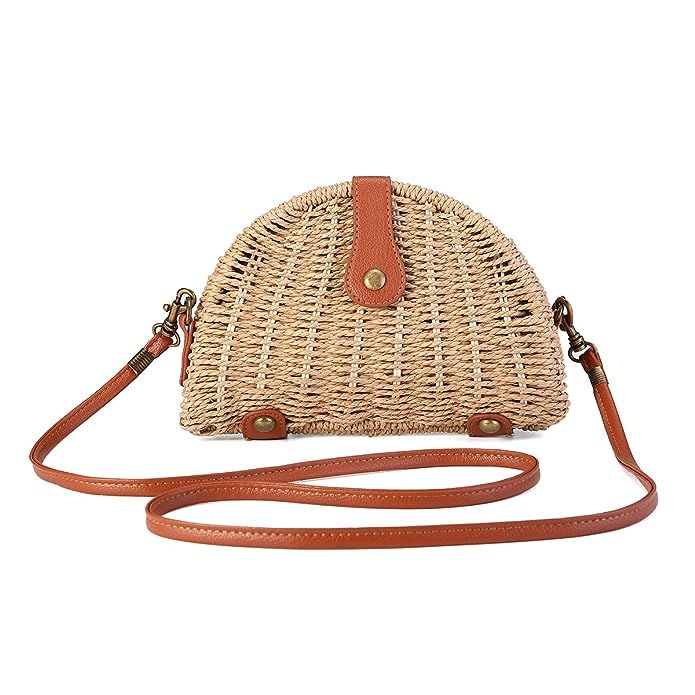 Crossbody Straw Bag, JOSEKO Womens Straw Handbag Shoulder Bag for Beach Travel and Everyday Use | Amazon (US)