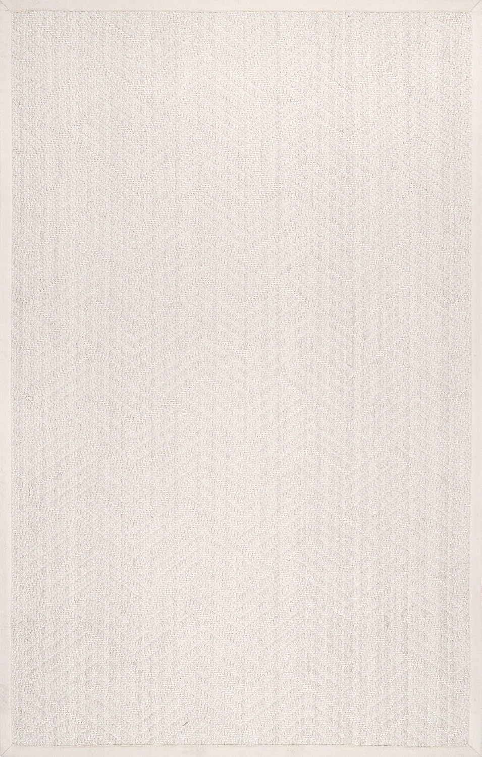 nuLOOM Suzanne Natural Textured Wool Area Rug, 6' x 9', Cream | Amazon (US)