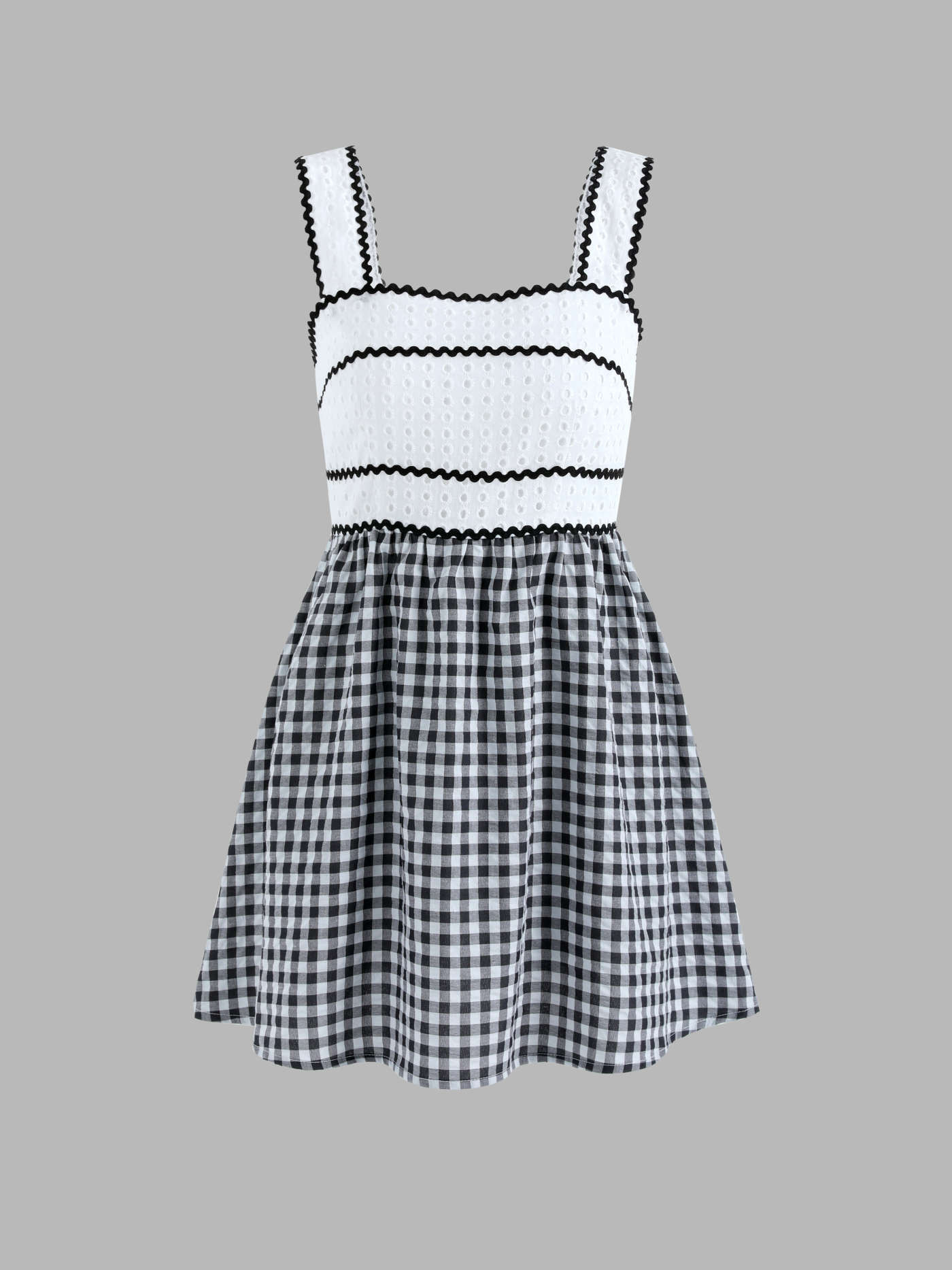 Patchy Gingham Contrast Trim Dress | Cider