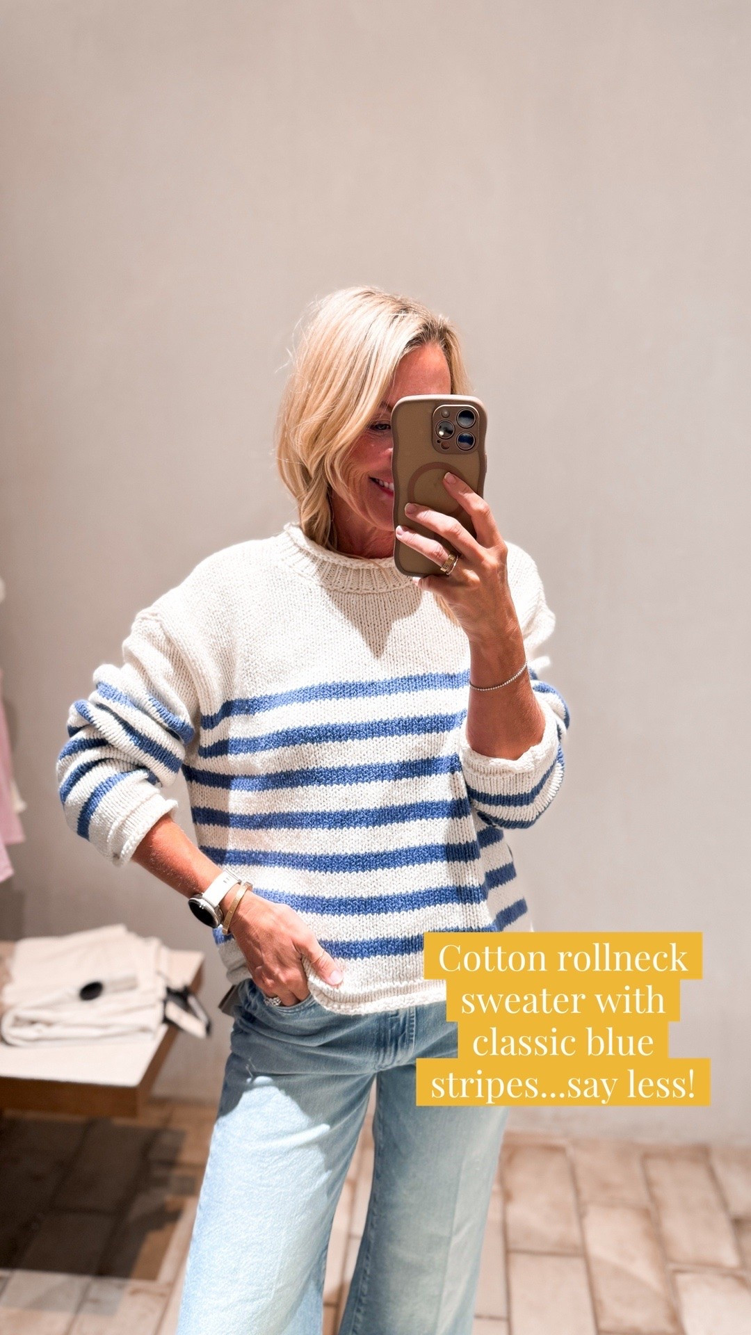 Striped roll neck sweater?! Say less!

#LTKootd #LTKOver40 #LTKSeasonal