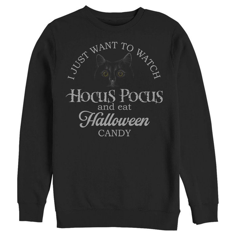 Men's Disney Hocus Pocus Just Want to Eat Halloween Candy  Sweatshirt Black Large | Walmart (US)