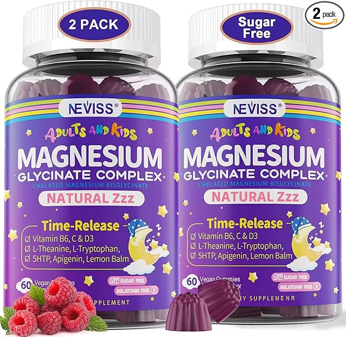 Magnesium Glycinate Gummies for Adults & Kids 4+, Sugar Free Magnesium Bisglycinate Supplement 40... | Amazon (US)
