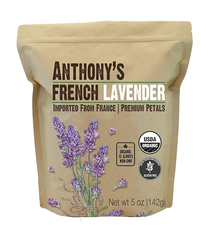 Anthony's Organic French Lavender Petals, 5 oz, Extra Grade, Dried, Gluten Free & Non GMO | Amazon (US)