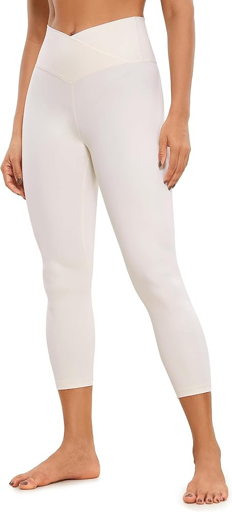 CRZ YOGA Womens Butterluxe Crossover Workout Capri Leggings 23 Inches - High Waist V Cross Crop G... | Amazon (US)