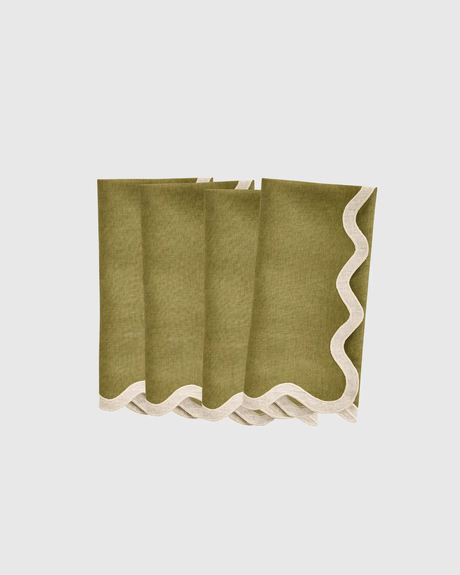 European Linen Scallop Edge Napkins (Set of 4) | Quince