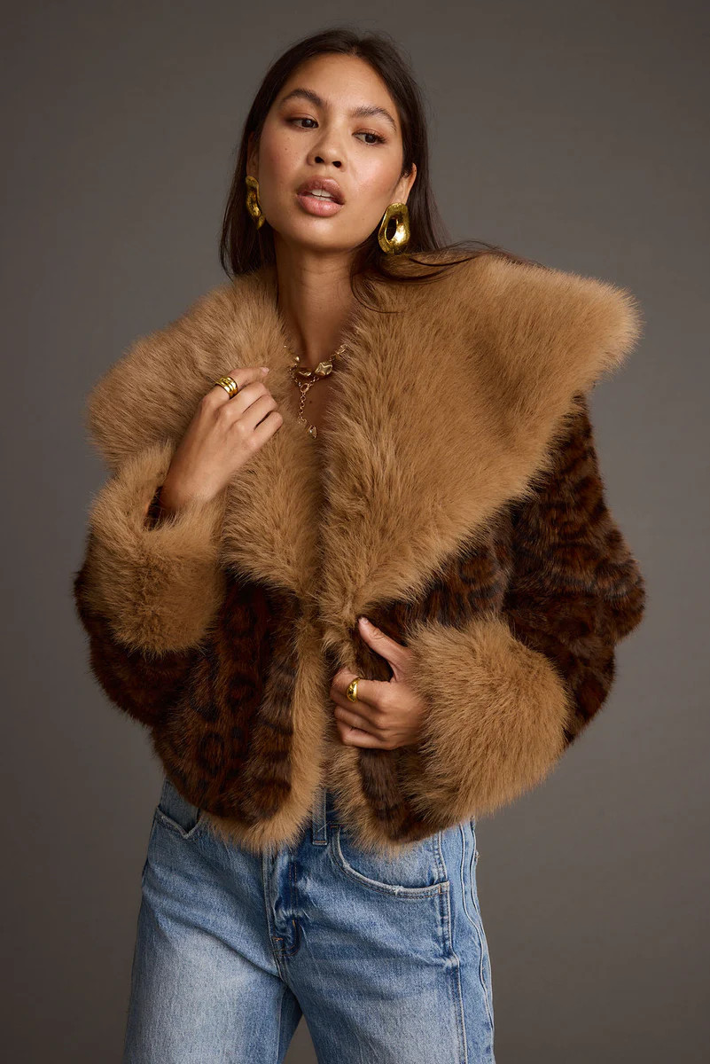 Wild Heart Leopard Faux Fur Cropped Jacket | 12th Tribe