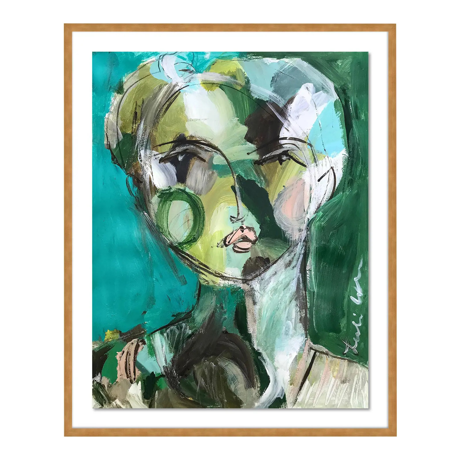 Bryn by Leslie Weaver in Gold Framed Paper, Small Art Print | Chairish