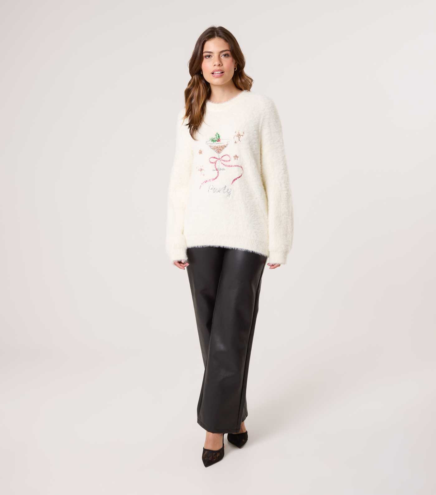 Blue Vanilla Off White Fluffy Christmas Jumper | New Look | New Look (UK)