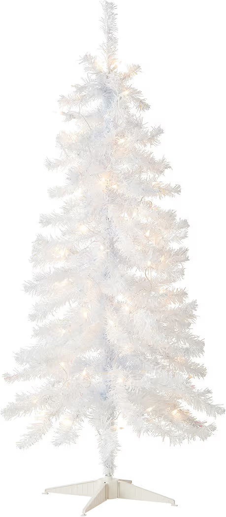 National Tree Company 4 ft Pre-Lit Mini Artificial Christmas Tree, White Iridescent Tinsel, 70 Cl... | Amazon (US)