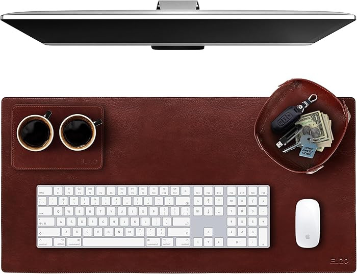 Elizo Leather Desk Mat Desk Pad Blotter Set - Real Full-Grain Leather (32x16) 2-Layer Genuine Des... | Amazon (US)