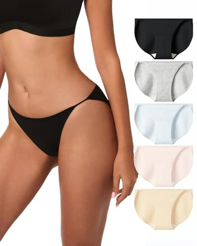 LUCKMEEY Cotton Underwear for Women Sexy Underwear High-Cut Underwears No Show Underwears Panties... | Amazon (US)