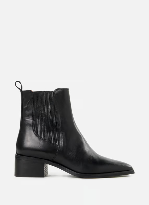 Bottines Beyoncé pointues en cuir - Noir | Printemps.com (FR & UK)