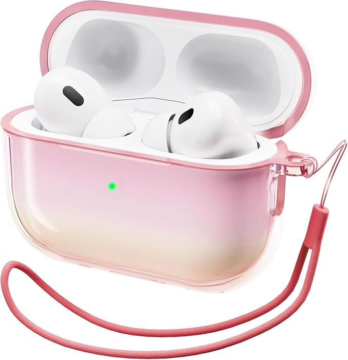 ORNARTO for AirPods Pro 2 Case 2023/2022–Stylish Gradient Clear TPU, LED Visible, Shockproof Pr... | Amazon (US)
