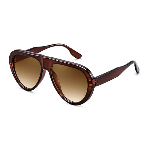 FEISEDY Retro Oversized Aviator Sunglasses for Women Men Trendy Big Oval Frame 70s Vintage Shades B9176 | Amazon (US)