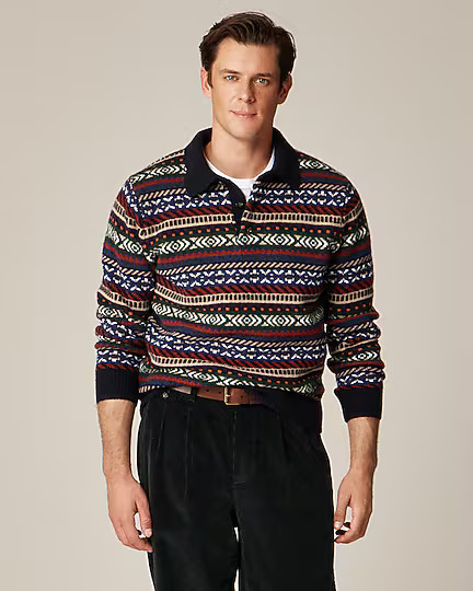 Fair Isle sweater-polo in wool | J. Crew US