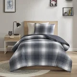 Mainstays Shadow Plaid 2-Piece Grey Comforter Set, Twin/Twin XL | Walmart (US)