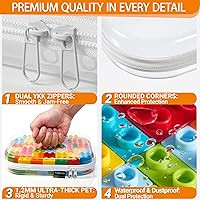 YQBRAO 3 Pack Clear Hard Shell Zipper Case,Rigid Protection Diaper Bag Organizer Pouches, TSA App... | Amazon (US)