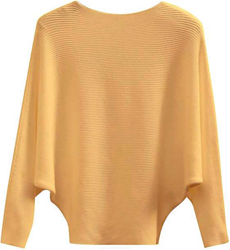 GABERLY Boat Neck Batwing Sleeves Dolman Knitted Sweaters and Pullovers Tops for Women | Amazon (CA)