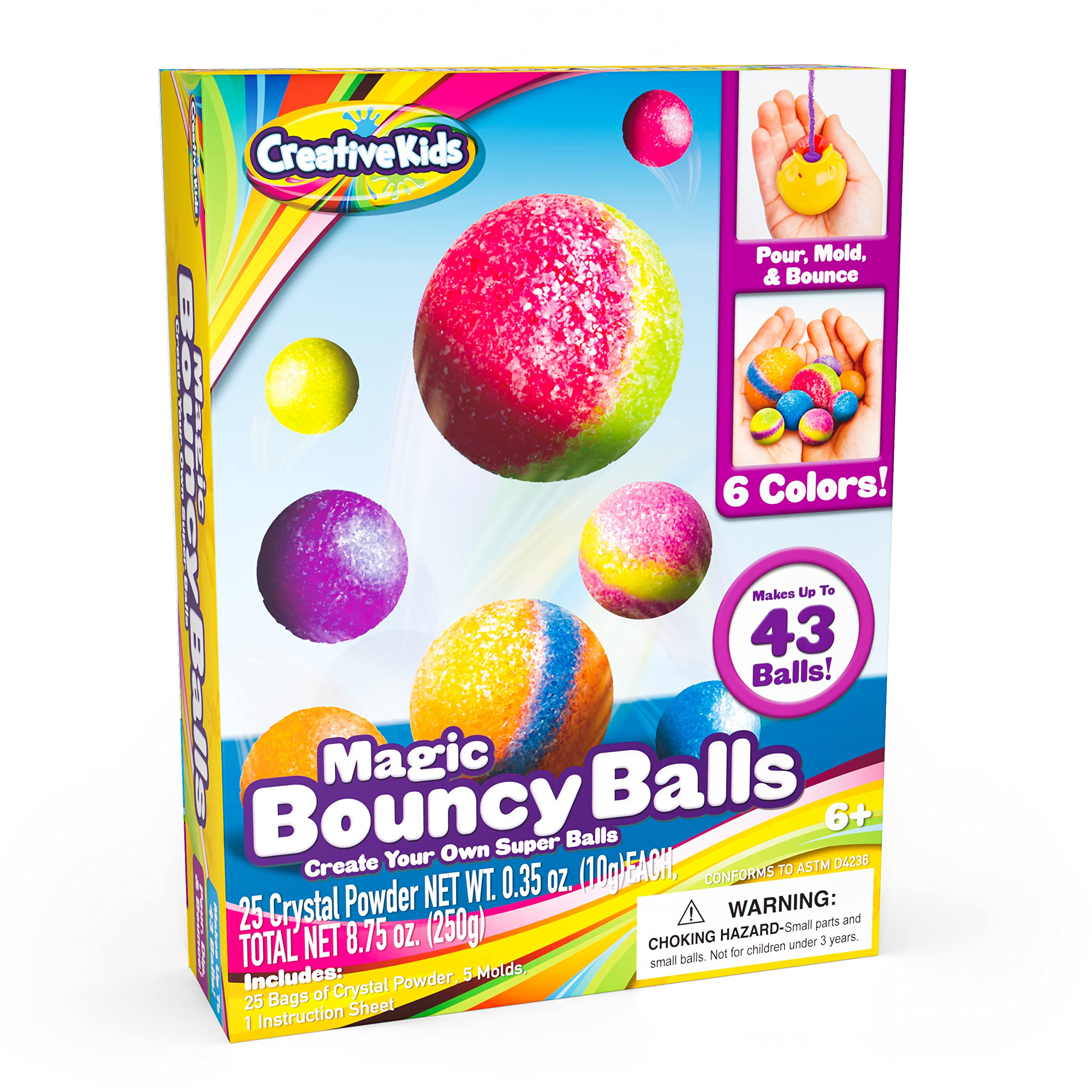 Creative Kids Magic Bouncy Balls - DIY STEM Toys - Science Kit for Kids - 25 Multicolor Bags & 5 ... | Amazon (US)