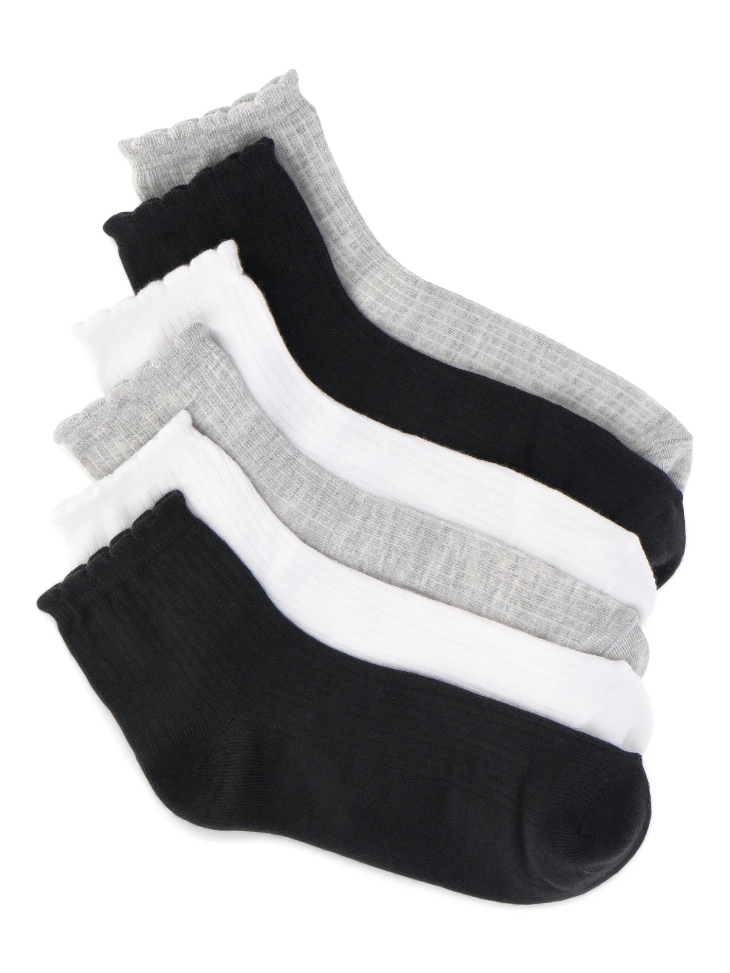 Joyspun Womens Essentials Ankle Dress Socks, 6 Pack, Fits Shoe Size 4-10 | Walmart (US)